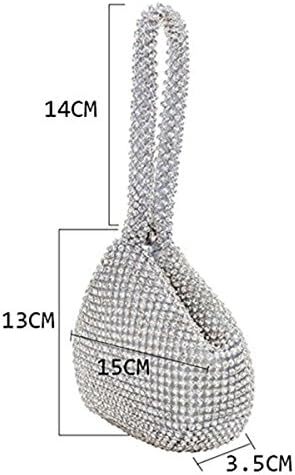 Mogor زنانه مثلث Bling براق کیف تاج جعبه کلاچ شب کیف های لوکس مهمانی Image