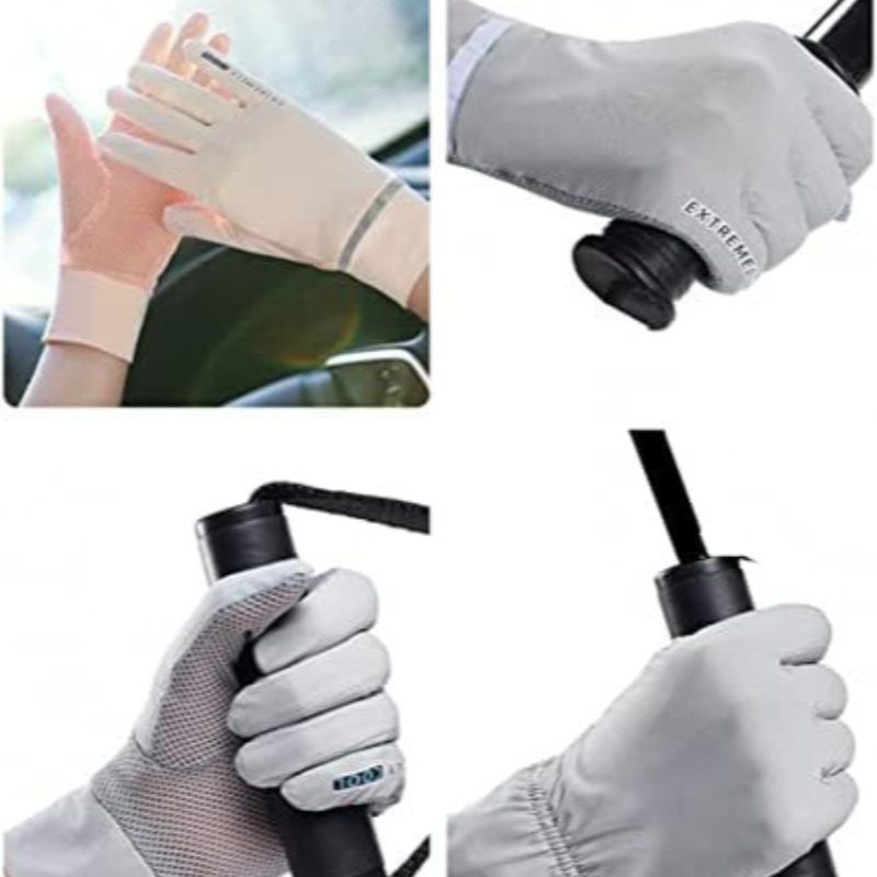 دستکش‌های زنانه نخی ضد آفتاب – سبک، تنفسی و محافظ در برابر اشعه UV، مناسب برای رانندگی، پیاده‌روی و فعالیت‌های روزمره Image