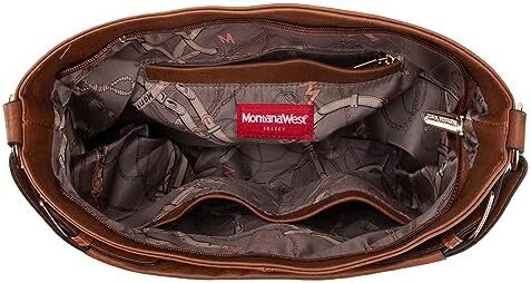 کیف دستی زنانه مونتانا West Hobo کیف های بزرگ و کیف های دستی با گل میخ و بند کراس بادی Image