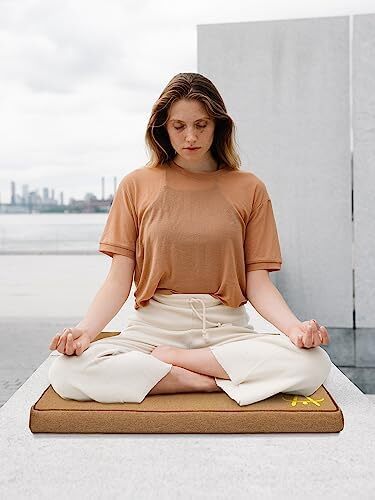 ست تشک مدیتیشن Agsnilove تشک یوگا ضخیم بزرگ بالش کف صندلی برای بزرگسالان لوازم جانبی مدیتیشن Image
