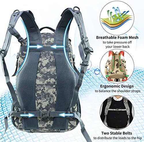 کوله پشتی تاکتیکی Jueachy برای مردان Molle Military Rocksack Pack 30L ضد آب با پچ پرچم ایالات متحده آمریکا Image
