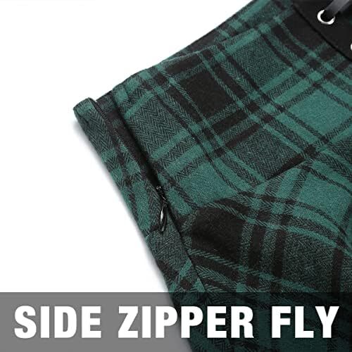 دامن های کوتاه چهارخانه گوتیک IDEALSANXUN برای دامن های چهارخانه کمر بلند زنانه Image