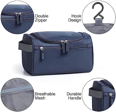 کیف لوازم آرایش مردانه، زنانه تینی آویز ضد آب کیف لوازم آرایش نایلونی سازمان دهنده مسافرتی کیف لوازم آرایشی مورد نیاز شستشوی کیف (آبی) Image