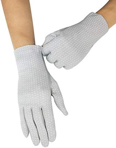 دستکش ضد لغزش رانندگی با صفحه لمسی پنبه ای محافظ UV زنانه در فضای باز Image