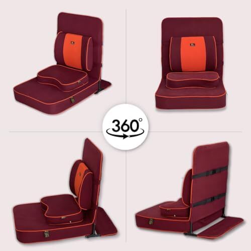 FOM (دوستان مدیتیشن) ® صندلی مدیتیشن بودا آرامش‌بخش بسیار بزرگ. صندلی کف / صندلی یوگا / صندلی مدیتیشن با تکیه گاه پشتی و کوسن مدیتیشن / صندلی مدیتیشن Image