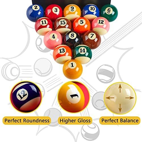 لوازم جانبی میز بیلیارد توپ بیلیارد ممتاز Billmart 2-1/10.2 سانتی متر سایز قاعده 16 ست بیلیارد توپ بیلیارد Image