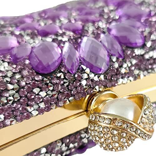 کیف پول‌های Clutch کریستالی Boutique De FGG برای کیف‌های شب زنانه کیف بدلیجات جشن عروسی Image