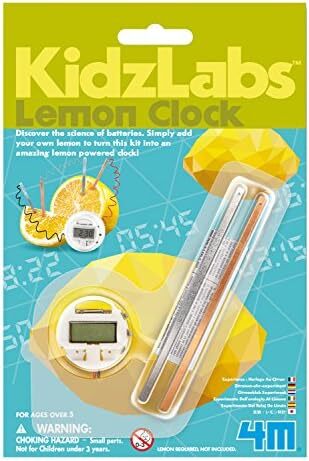 ساعت powered با لیمو 4M Kidzlabs، آزمایشگاه علمی شیمیایی الکتریکی - اسباب بازی های آموزشی برای کودکان و نوجوانان، دختران و پسران Image