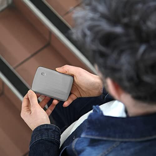کیف پول هوشمند آلومینیومی V2 - گیره فلزی - نگهدارنده کارت مسدود کننده RFID - دارای حداکثر 10 کارت و اسکناس Image