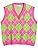 جلیقه ژاکت بافتنی Hyipels Argyle زنانه Y2K لباس بافتنی چهارخانه مدل لباس بافتنی Preppy Style V یقه تاپ تانک دخترانه Thumbnail