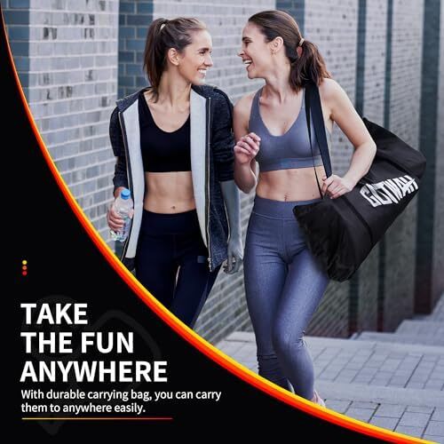 ست توپ ترشی قابل حمل GOTWAH با توری برای درایو - سیستم توری با سایز تنظیمی 22FT و دست و پاچه های فایبر گلاس مجموعه 4 و 4 توپ ترشی فضای باز و 4 توپ ترشی داخلی و 2 کیسه Image