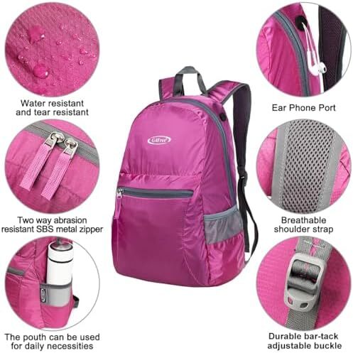 کوله‌پشتی ضدآب بسیار سبک تاشو G4Free کوچک 20 لیتری برای کمپینگ زنانه دوچرخه‌سواری مردانه Image