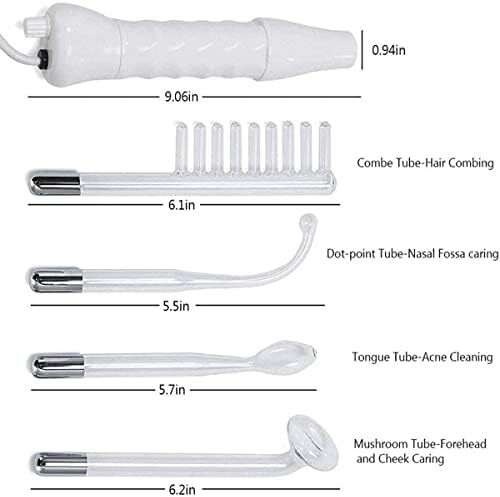دستگاه الکتروتراپی نور قرمز دستی Beauenty، دستگاه صورت با فرکانس بالا ۴ در ۱، دستگاه درمان پوست قابل حمل با ۴ لوله شیشه‌ای - چوب دستی فرکانس بالا (قرمز) Image