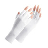 دستکش  ضد برنزه شدن UV Protection Gloves مخصوص مانیکور با +UPF50 سفید رنگ، محافظ پوست دست در برابر اشعه‌های مضر خورشید در زمان کاشت ناخن، ژل، لاک ژل و کار با دستگاه UV/LED Thumbnail