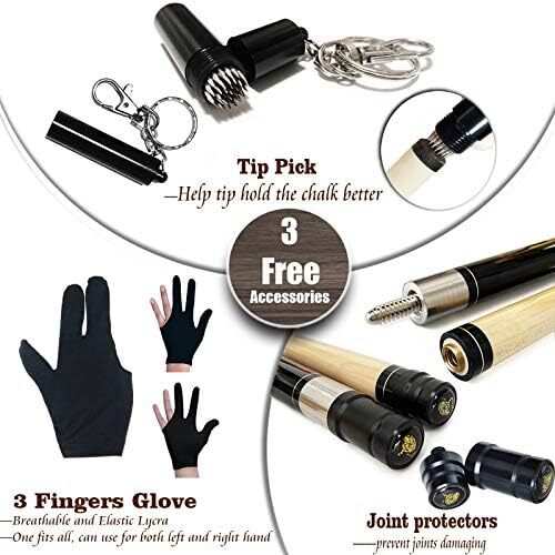 تای با کیوس 2 تکه چوب استخر + قاب سخت، نوک 13 میلی‌متری، 58 اینچ چوب بیلیارد حرفه‌ای افرا کانادایی چوب بیلیارد 18،19،20،21،22 چوب استخر (قابل انتخاب) - آبی، مشکی، قرمز، خاکستری ، سبز Image