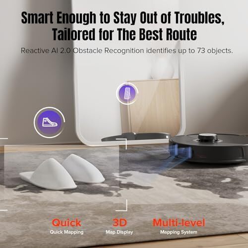 جاروبرقی رباتیک و تی سونیک roborock S8 MaxV Ultra، مکش 10000 پاسکال، تمیزکاری عمیق، خشک‌کن خودکار با هوای گرم، تخلیه و پر کردن خودکار، اجتناب از موانع Image