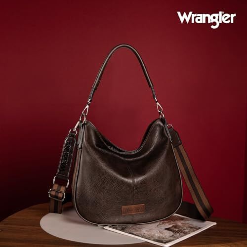 کیف های زنانه رانگلر هوبو کیف های شانه ای نواری نخی راه راه و کیف های دستی با بند Image