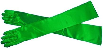 دستکش 21 اینچی برای مهمانی عصرانه زنانه DreamHigh دستکش ساتن بلند مشکی/سفید Image