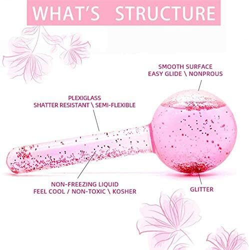 2 عدد توپ جادویی سرد برای ماساژ صورت، ابزار مراقبت از پوست برای کاهش جوش و چین و چروک، سفت کردن صورت و تسکین قرمزی Image