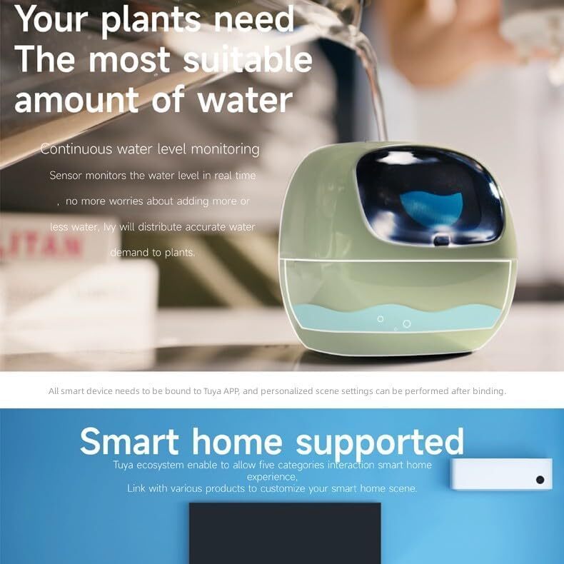 Smart Flowerpots,Smart Pet Planter,Ai Planter,Intelligent Flowerpots,Multiple Expressions,7 Smart Sensors, and Ai Chips Make Raising Plants Easy and Fun for Living Room,Plant-Free(Green) Image