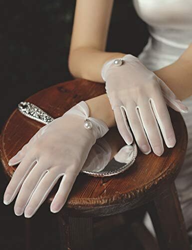 دستکش توری عروسی BABEYOND دستکش کوتاه زنانه برای مهمانی چای دستکش مچی ضیافت دستکش رقص تابستانی Image