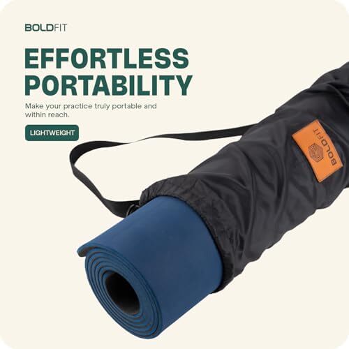 کیف روکش تشک یوگا Boldfit کیف مت یوگا مشکی برای حمل تشک ورزش کیف یوگا پلی استر با بند کشی و بند کاور کیسه تشک یوگا فیت جهانی فقط برای مردان کیف یوگا زنانه کاور یوگا - مشکی Image