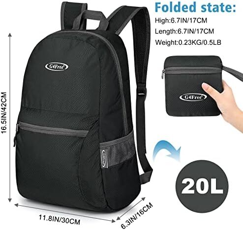 کوله‌پشتی ضدآب بسیار سبک تاشو G4Free کوچک 20 لیتری برای کمپینگ زنانه دوچرخه‌سواری مردانه Image
