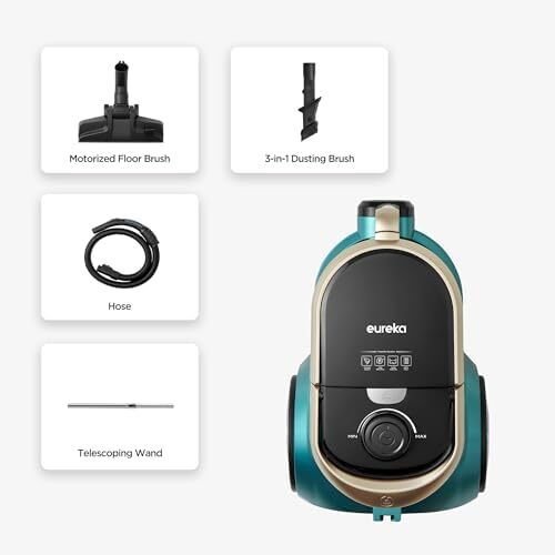 جاروبرقی EUREKA 2000W با ظرفیت 2.2 لیتری و فیلتر سیکلونی، جاروبرقی بدون کیسه، فیلتر قابل شستشو برای موی حیوانات، فرش، کاشی، 220 ولت، آپولو Image