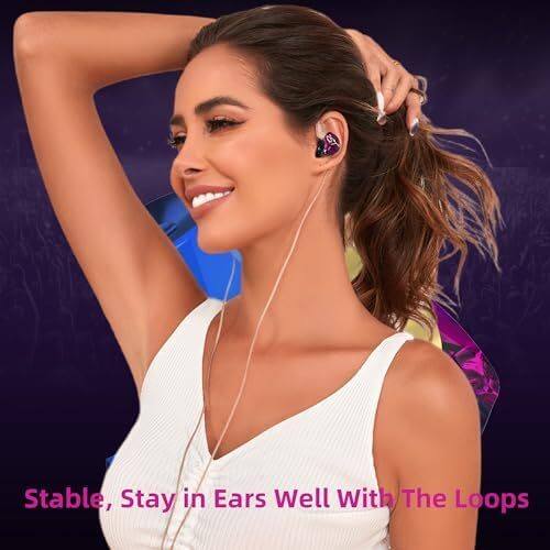 YINYOO Easy KZ ZST Colorful Hybrid Banlance Armature with Dynamic in-Ear Earphone 1BA+1DD HiFi Headset Earphones Wired Ear Buds Wired Drum Headphones(Colorful ZST MIC) Image