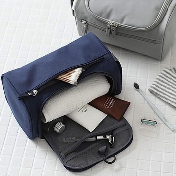کیف لوازم آرایش مردانه، زنانه تینی آویز ضد آب کیف لوازم آرایش نایلونی سازمان دهنده مسافرتی کیف لوازم آرایشی مورد نیاز شستشوی کیف (آبی) Image