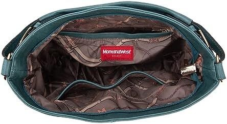 کیف دستی زنانه مونتانا West Hobo کیف های بزرگ و کیف های دستی با گل میخ و بند کراس بادی Image