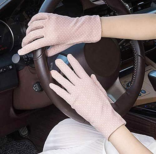 دستکش های ضد آفتاب سبک وزن زنانه محافظ در برابر اشعه ماوراء بنفش تابستانی دستکش های نخی رانندگی Image