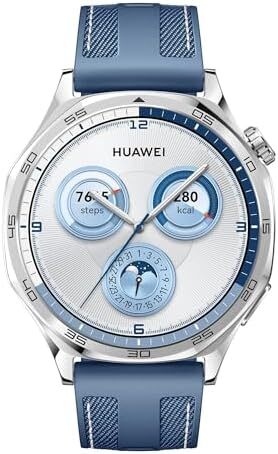 ساعت هوشمند HUAWEI WATCH GT5 با قطر 46 میلیمتر، عمر باتری تا 14 روز، طراحی تیز و مدرن، ردیابی سلامت، سازگار با iOS و Android، 3 ماه خدمات HUAWEI Care+، آبی Image
