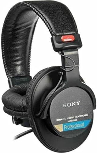 هدفون حرفه‌ای سونی MDR-7506 با سیم و میکروفن (مشکی) (بهترین سازگاری با دوربین‌های حرفه‌ای سینما)