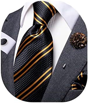 ست کراوات و ست چهارگوش جیبی مردانه Dubulle مردانه کراوات ابریشمی Paisely Image