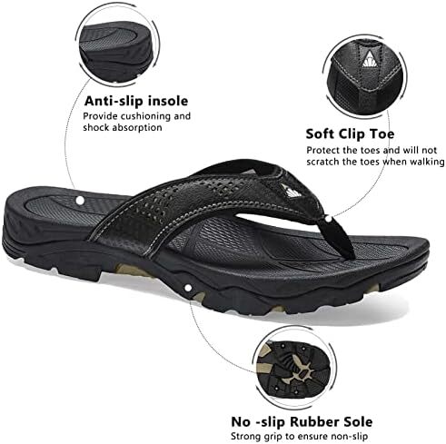 OUSIMEN مردانه دمپایی دمپایی راحتی در فضای داخلی و فضای باز صندل بنددار بند انگشتی گاه به گاه Image