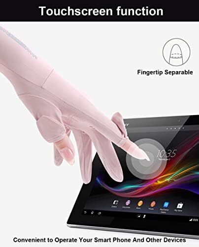 SUJAYU دستکش محافظت از اشعه ماوراء بنفش دستکش رانندگی زنانه، دستکش کامل انگشتی اشعه ماوراء بنفش دستکش ضد آفتاب دستکش ضد آفتاب، دستکش نازک دستکش نور UV دستکش زنانه دوچرخه سواری Image