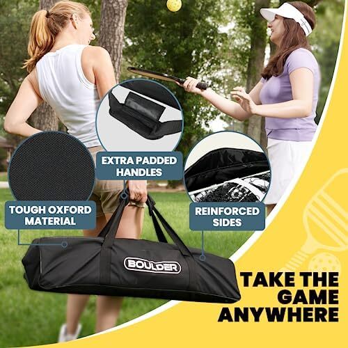 ست توری بدمینتون قابل حمل بولدر - برای تنیس، تنیس فوتبال، پیکلبال، والیبال کودکان - تور ورزشی نایلونی با میله با نصب آسان Image