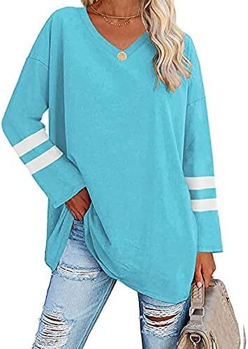 تی‌شرت زنانه یقه گرد/ویژه زنانه زنانه نیم‌آستین تی‌شرت‌های بیسبال سایز بزرگ تاپ‌های تونیک Image