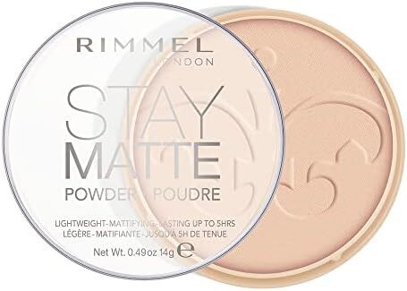 پودر فشرده مات Rimmel London Stay، فرمول معدنی برای اثر درخشندگی طولانی مدت، درخشش هلو، 14 گرم Image