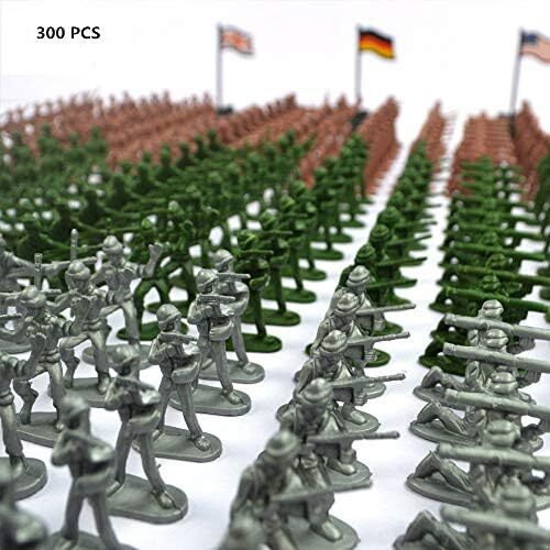RAINBOW TOYFROG Army Men Play Bucket-Soldiers of WWII-Over 300 Piece Set Image