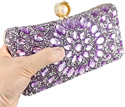 کیف پول‌های Clutch کریستالی Boutique De FGG برای کیف‌های شب زنانه کیف بدلیجات جشن عروسی Image