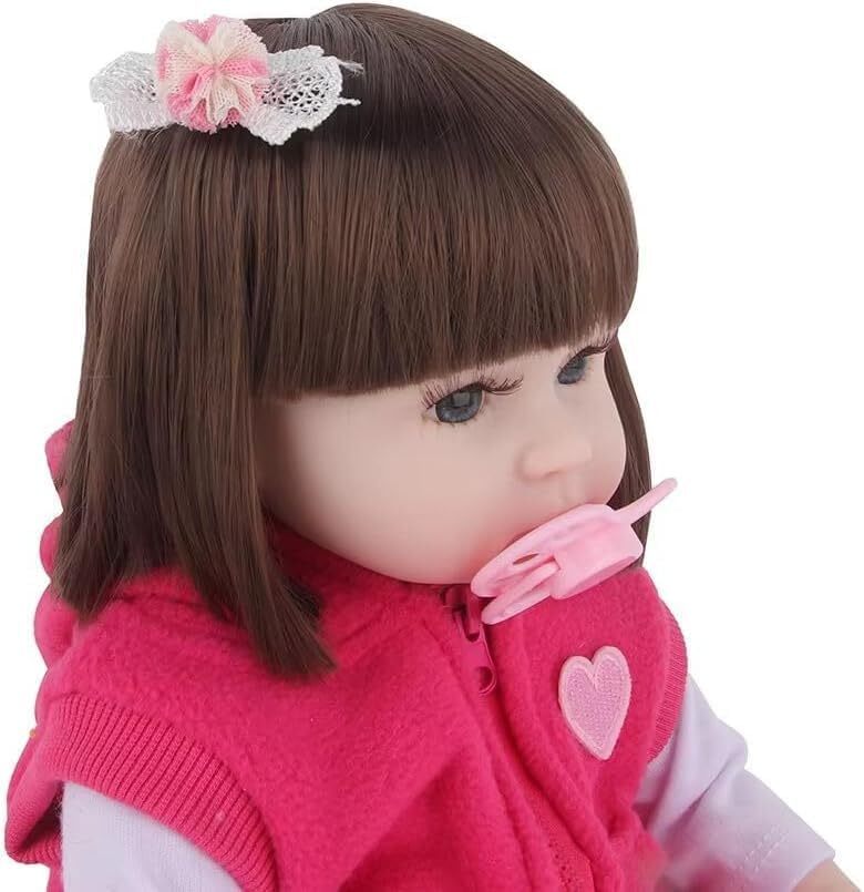 Nano Classic 16 inch 42cm Reborn Baby Doll Soft Cotton body Silicone Newborn real like Baby Doll Girl Toy Gift Dolls Amy (Red) Image