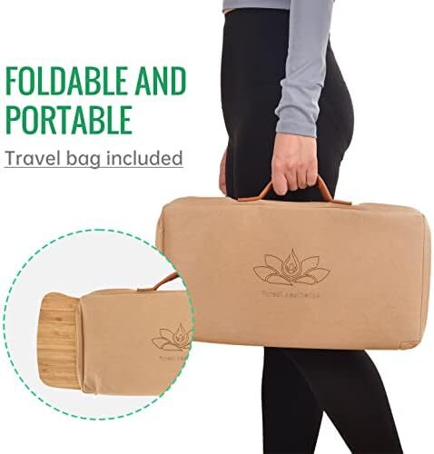 نیمکت مدیتیشن تاشو زانویی مدیتیشن مدیتیشن نیمکت زانو زدن مدفوع بامبو نیمکت یوگا برای تمرین طولانی مدت شامل صندلی سیزا تاشو برای یوگا مدیتیشن یا دعا Image